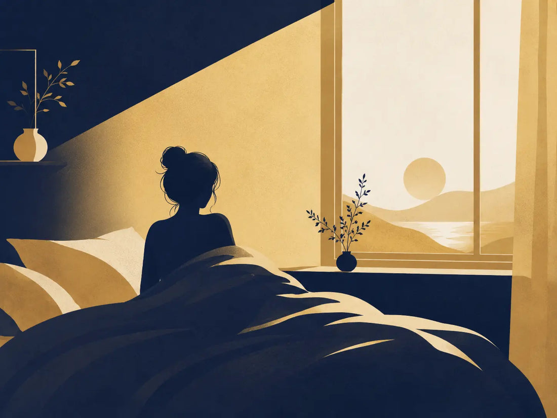 Illustration d'une chambre paisible au lever du jour