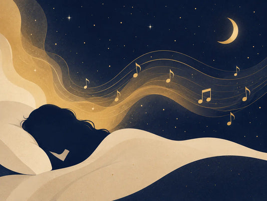 Illustration d'une personne s'endormant bercée par la musique
