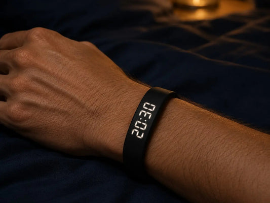 Bracelet réveil vibreur porté au poignet la nuit